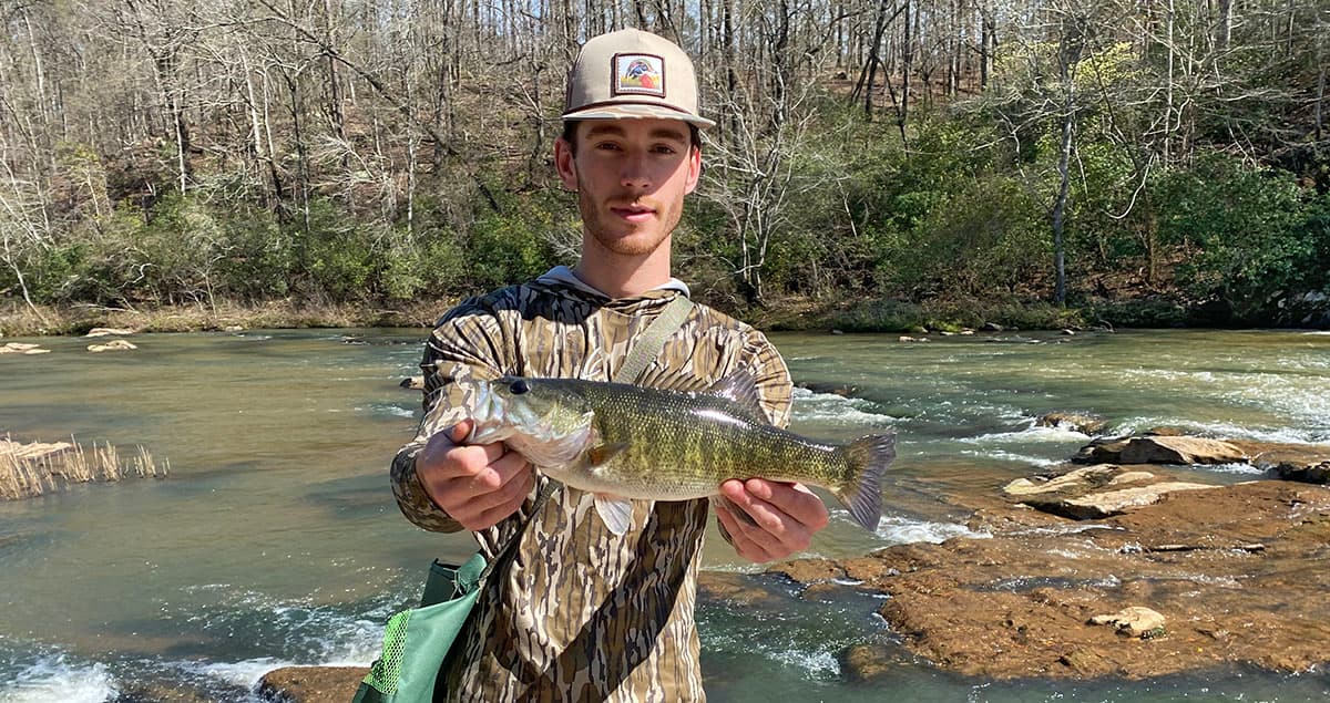 A nice Georgia shoal bass caught on the Flint River.