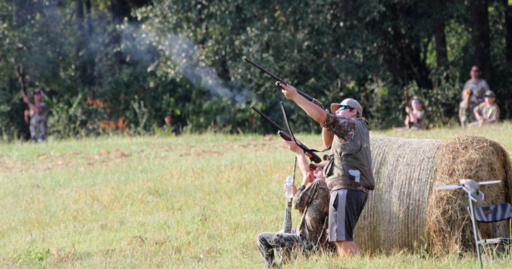 Public land dove hunters shooting at dove.